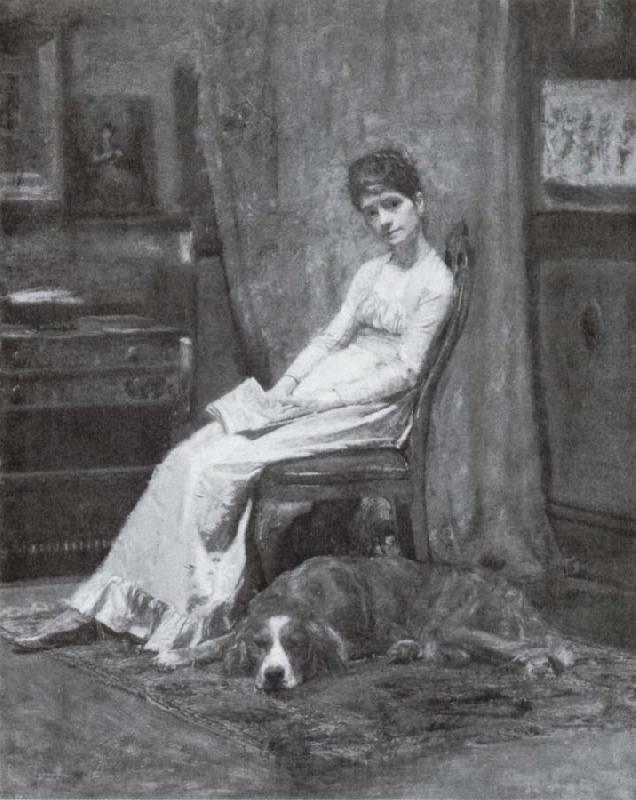 Thomas Eakins Portrait Einer Dame mit Setter Spain oil painting art